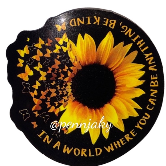 SUNFLOWER lovers sticker for water bottles laptops cards crafts cp case BE BRAVE - Picture 5 of 14